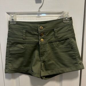 Refuge High Waist Olive Green Shorts